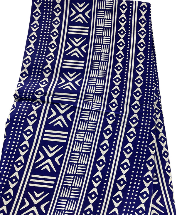 Blue and White African Fabric/African prints/ Ankara fabric/ Wax print/ African fabric for decor/ African fabric for crafts/African headwrap/MK604