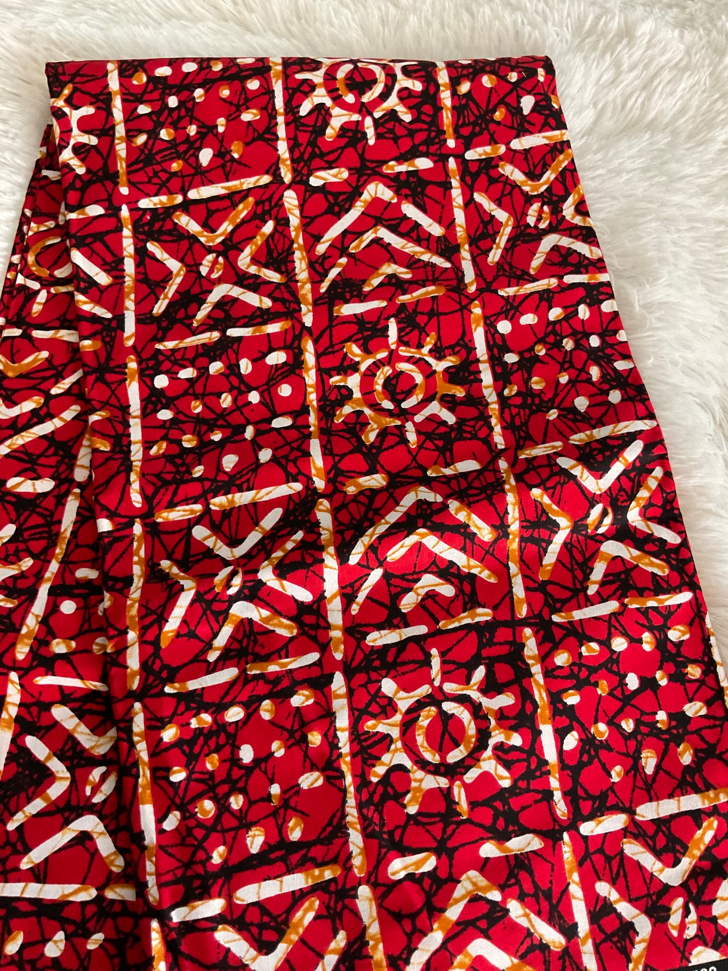 African fabric/Ankara fabric/ Danshiki/Danshiki fabric/African print/Ankara fabric for dress/ African textile for crafts/African print for sewing/Red and White African Fabric