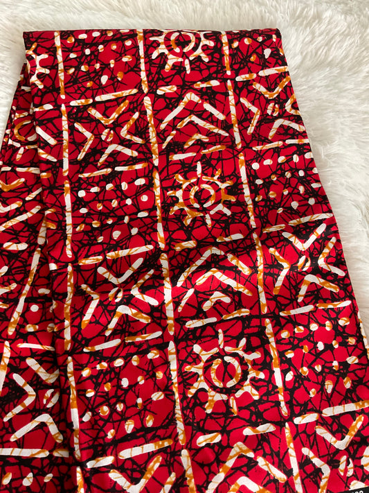 African fabric/Ankara fabric/ Danshiki/Danshiki fabric/African print/Ankara fabric for dress/ African textile for crafts/African print for sewing/Red and White African Fabric