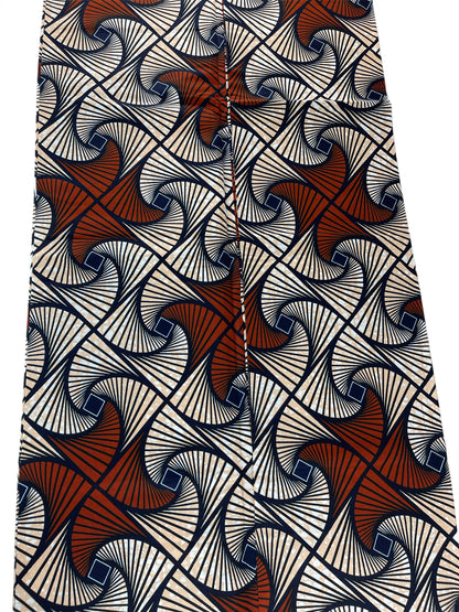 African fabric/Ankara fabric/Ankara fabric/KM109/African Print/African Wax/Brown and White Ankara
