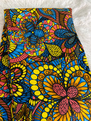 African fabric Ankara fabric/African wax print/Yellow and Blue Fabric