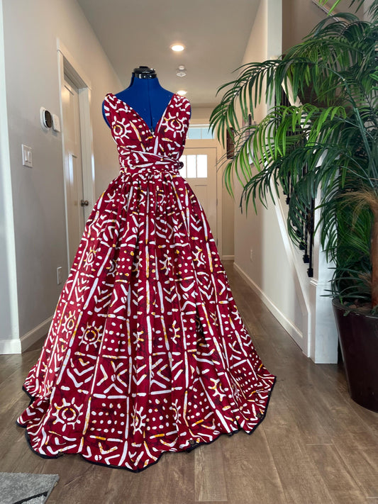African Print Dress/Ankara Infinity Maxi Dress With Two Side Pockets