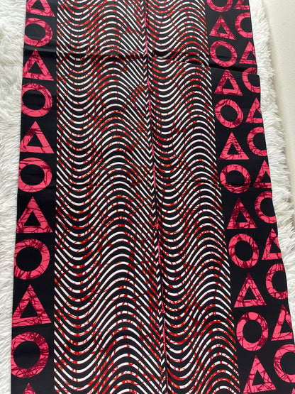 African Fabric/Ankara-Orange and Cream Color/By The Yard/KM670