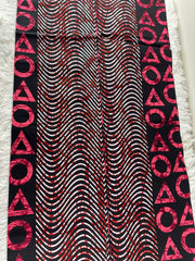 African Fabric/Ankara-Orange and Cream Color/By The Yard/KM670