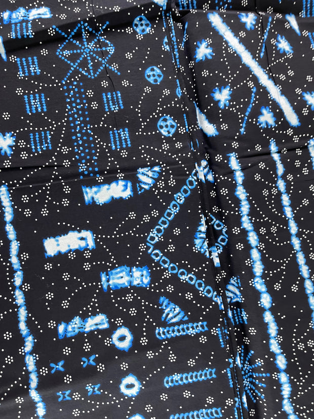 African fabric/Ankara- Nabyblue and White Color/African Print/KM57B/100% Cotton Fabric