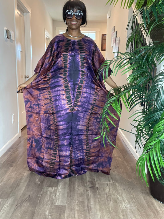 African Silk Kaftan /Plus Size Dress/Resort Dress/African Clothing/