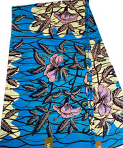 African Fabric/Ankara-Blue Pink Cream Color/African Clothing /KM10