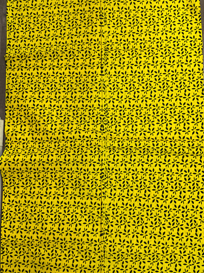 African fabric/Ankara fabric/ Danshiki/African print// African clothing/African Print/KM57B/Yellow and Black