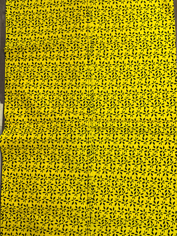 African fabric/Ankara fabric/ Danshiki/African print// African clothing/African Print/KM57B/Yellow and Black