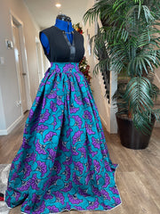 African Clothing /Danshiki Skirt/African Print Skirt/Ankara Skirt/Purple Skirt