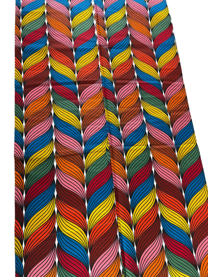 Red Blue and Yellow African fabric/Ankara fabric/African Wax Print/KM10k
