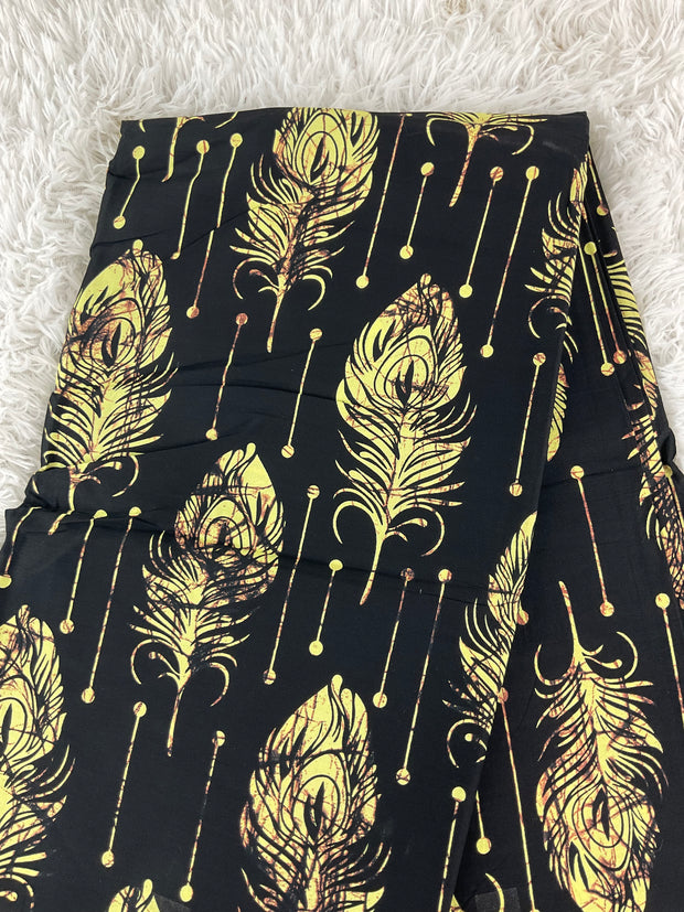 Black and Cream African Fabric/African Print/Ankara fabric/ Wax print/MK591