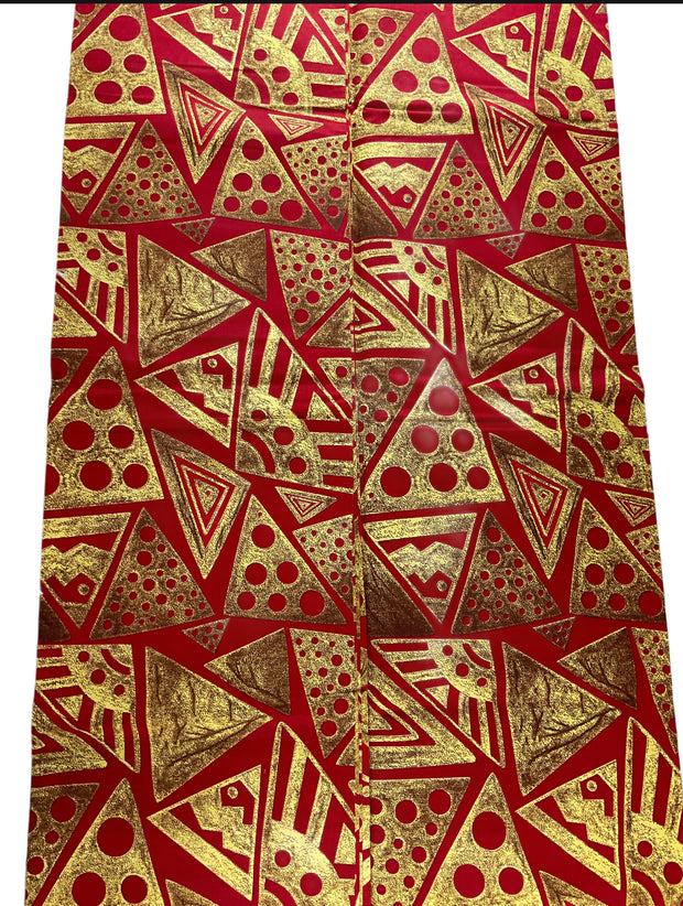 Red and Gold African fabric/Ankara fabric/African Wax Print/KM10k