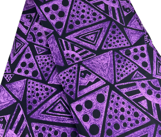 African Print Fabric/Ankara Print 6 Yards/Tribal Print Purple Black By The Yard/ KM10k