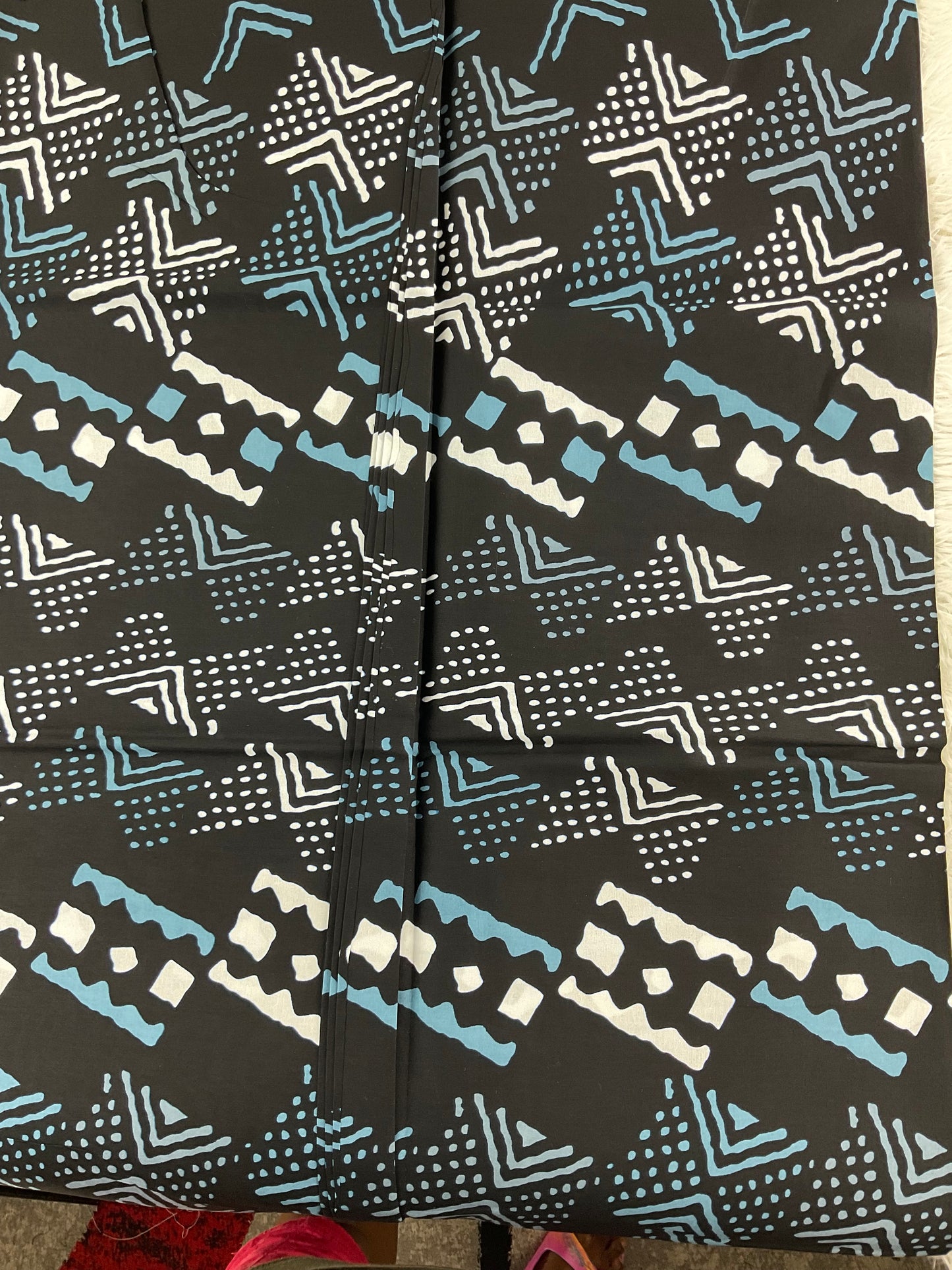 African fabric/Ankara fabric/ Danshiki/Danshiki fabric/African print/Ankara fabric for dress/ African textile for crafts/African Print/KM57/Black and blue African Fabric