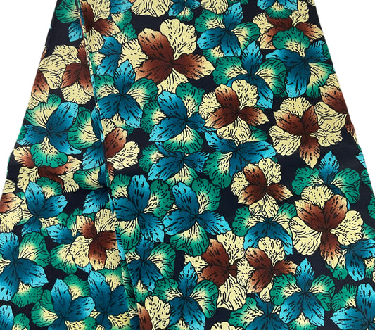 Blue Brown African Print Fabric/Ankara fabric 6 Yards/Cotton Fabric Per Yard/KM57D