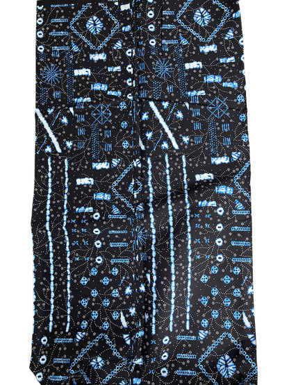 African fabric/Ankara- Nabyblue and White Color/African Print/KM57B/100% Cotton Fabric