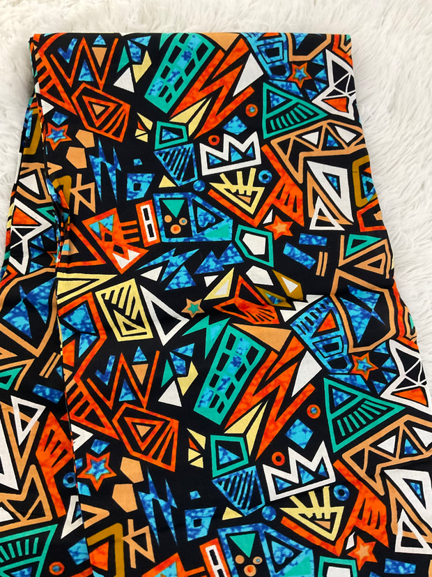 African fabric/Ankara fabric/ Danshiki/Danshiki fabric/African print/Ankara fabric for dress/ African textile for crafts/Orange African Fabric