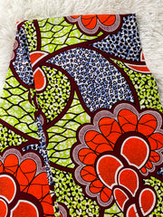 African fabric/Ankara fabric/ Danshiki/Danshiki fabric/African print/Ankara fabric for dress/ African textile for crafts/African print for sewing/KM10/Orange African Fabric