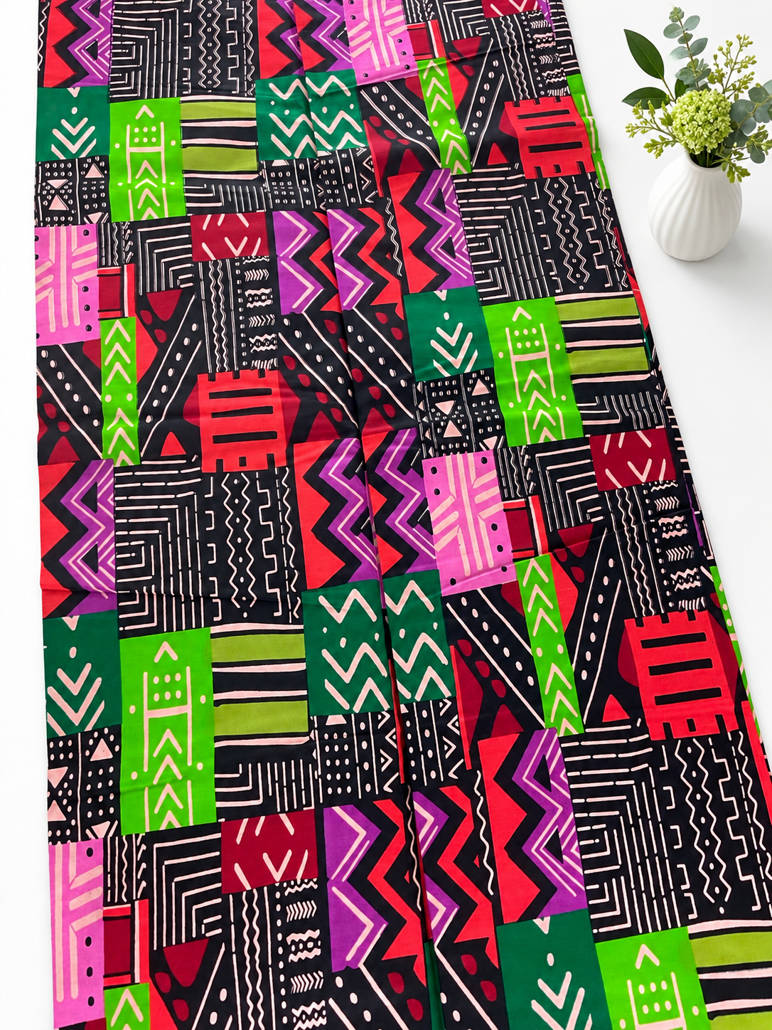 Green Pink African fabric/Ankara fabric/African Wax Print/KM699