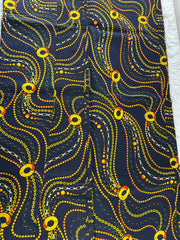Black and Golden Yellow African Fabric/Ankara/By The Yard/100% Cotton Fabric/KM10K