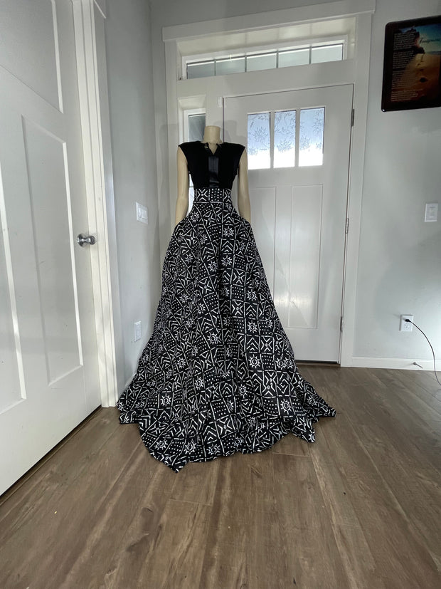 Black and White African Skirt/African Clothing For Women/Ankara Skirt.QT10