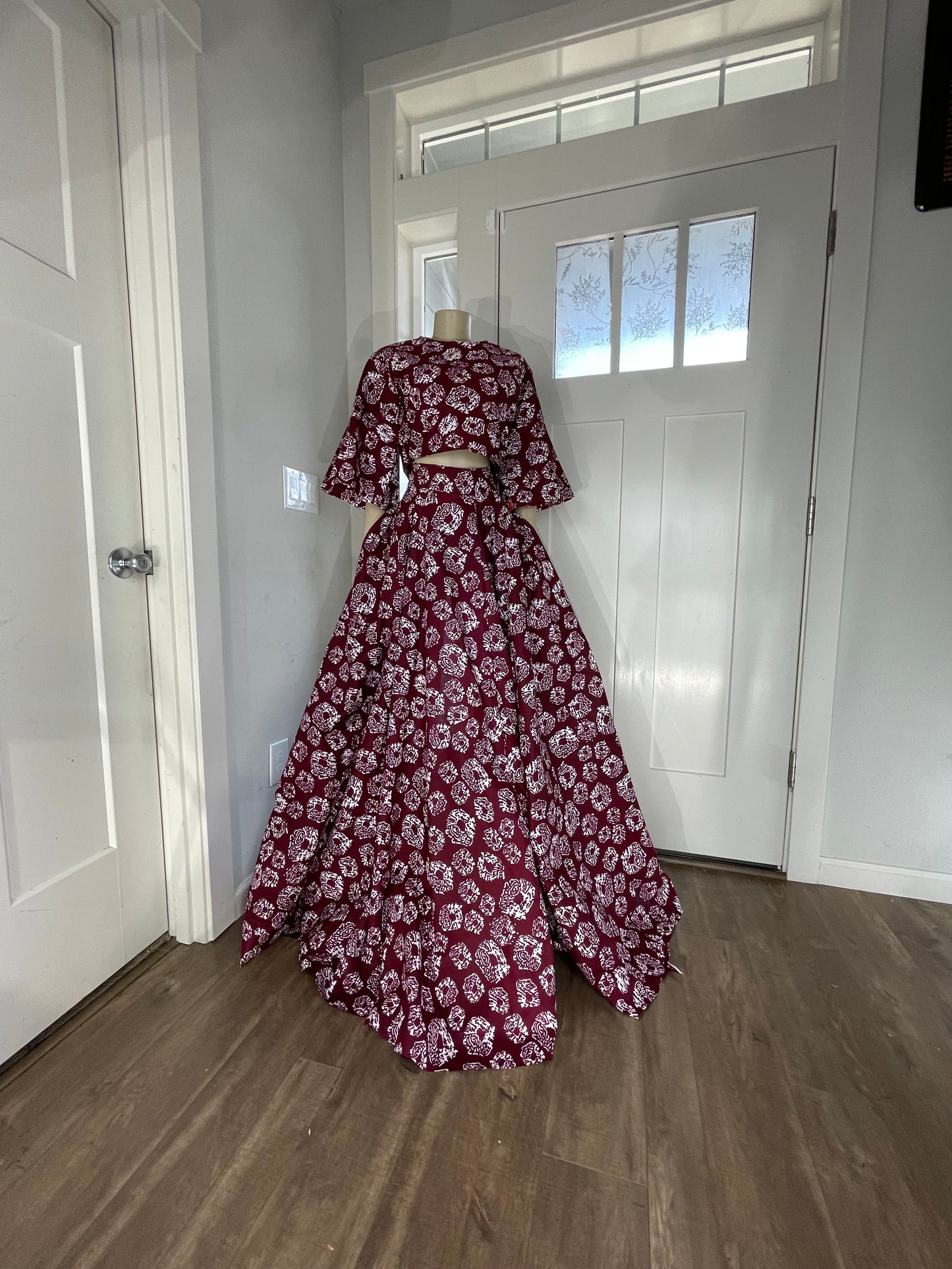 African Dress/Ankara Crop Top and Skirt/