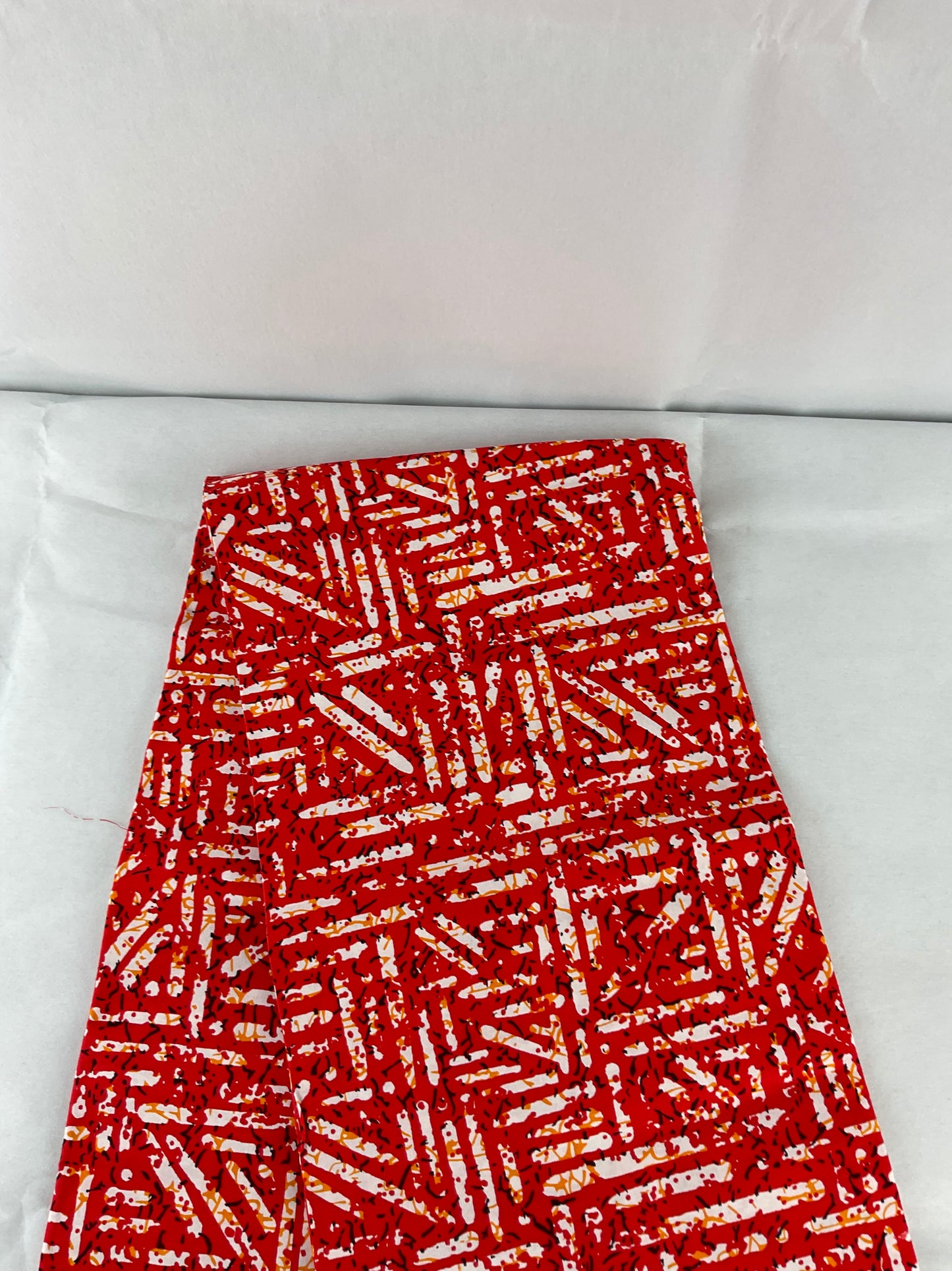 African Fabric Red and White Color/By The Yard/MK202/Ankara Black