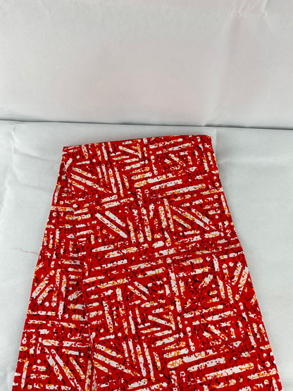 African Fabric Red and White Color/By The Yard/MK202/Ankara Black
