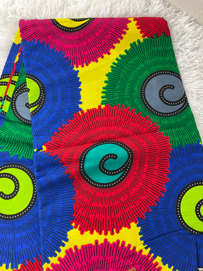 African fabric/Ankara fabric/Ankara fabric/KM109/African Print/African Wax/Blue and White Ankara