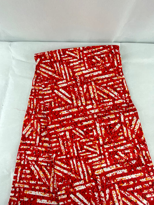 African Fabric Red and White Color/By The Yard/MK202/Ankara Black