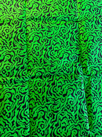 Ankara fabric/African fabric/Ankara fabric/Danshiki fabric/African print/Ankara fabric for dress/ African textile for crafts/Green and Black Ankara/KM72