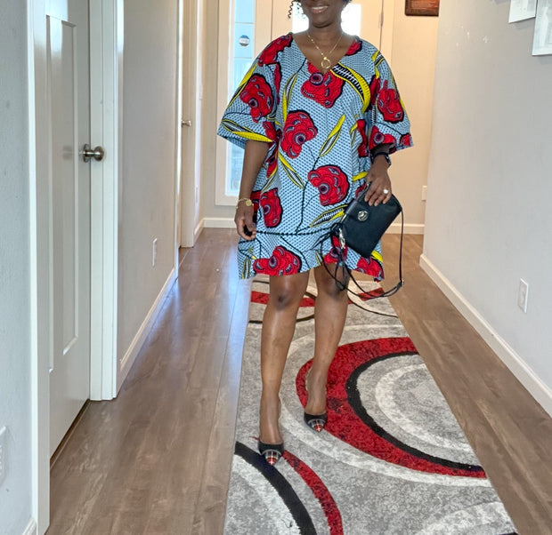 African dress/Ankara dress/Red and Clear Ankara Dress/Wedding Guest African dress/Plus size African dress/African formal dress/African dress sh