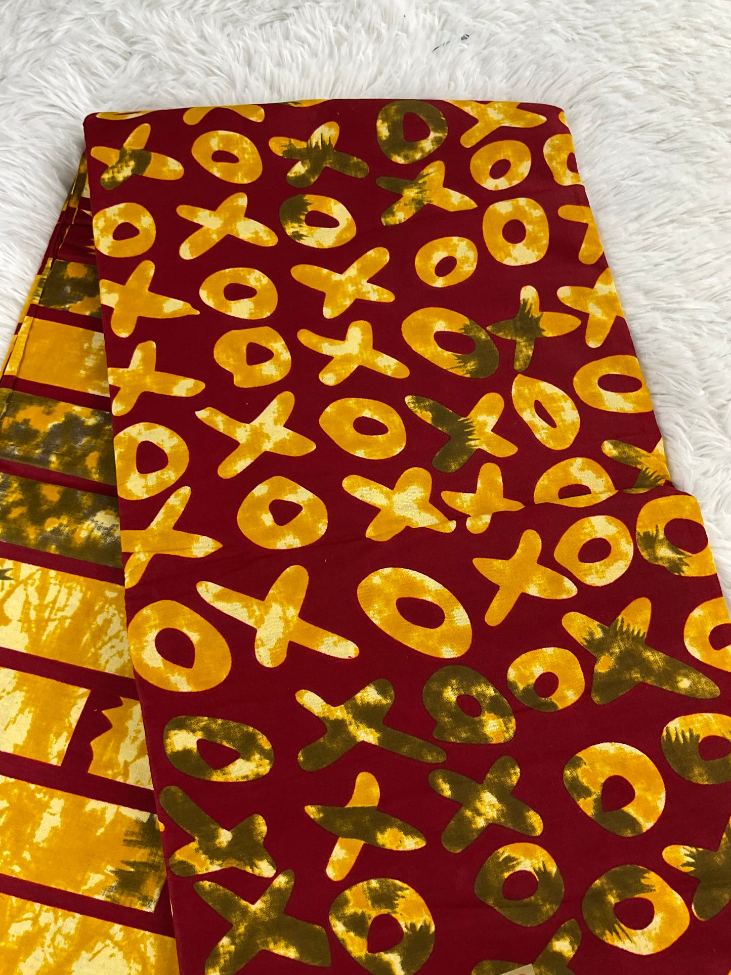 Red and Golden Yellow African Fabric/Ankara/By The Yard/100% Cotton Fabric/KM10