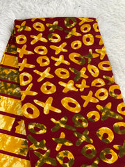 African fabric/Ankara fabric/ Danshiki/Danshiki fabric/African print/Ankara fabric for dress/ African textile for crafts/African print for sewing/KM10/Wine and Gold African Fabric