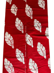 RED AND WHITE FLORAL AFRICAN FABRIC/RED AND WHITE AFRICAN PRINT/100% COTTON FABRIC.KM144
