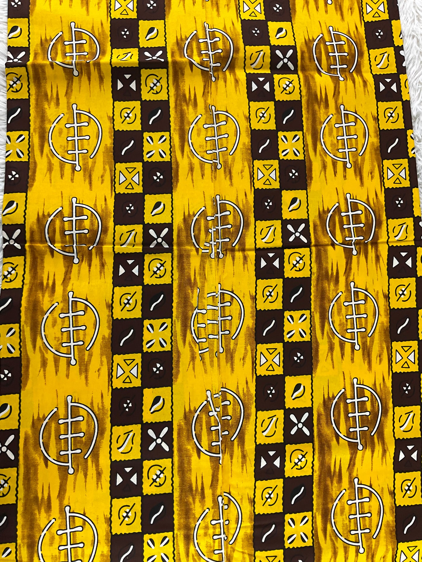 African fabric/Ankara-Yellow Brown Color/Tribal Print/African Print/KM57/