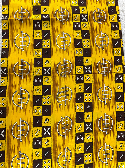 African fabric/Ankara-Yellow Brown Color/Tribal Print/African Print/KM57/