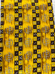 African fabric/Ankara-Yellow Brown Color/Tribal Print/African Print/KM57/