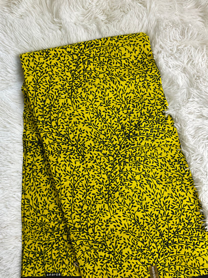 Yellow and Black African fabric Ankara fabric/African wax print/Yellow and Black Fabric/African fabric by the yard/African fabric store/MK126