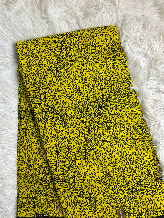 Yellow and Black African fabric Ankara fabric/African wax print/Yellow and Black Fabric/African fabric by the yard/African fabric store/MK126
