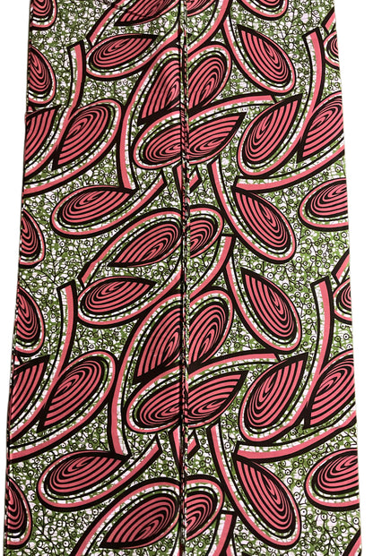 African Fabric/Danshiki/Ankara Fabric/African print/African wax/Peach and Brown Color/KM88