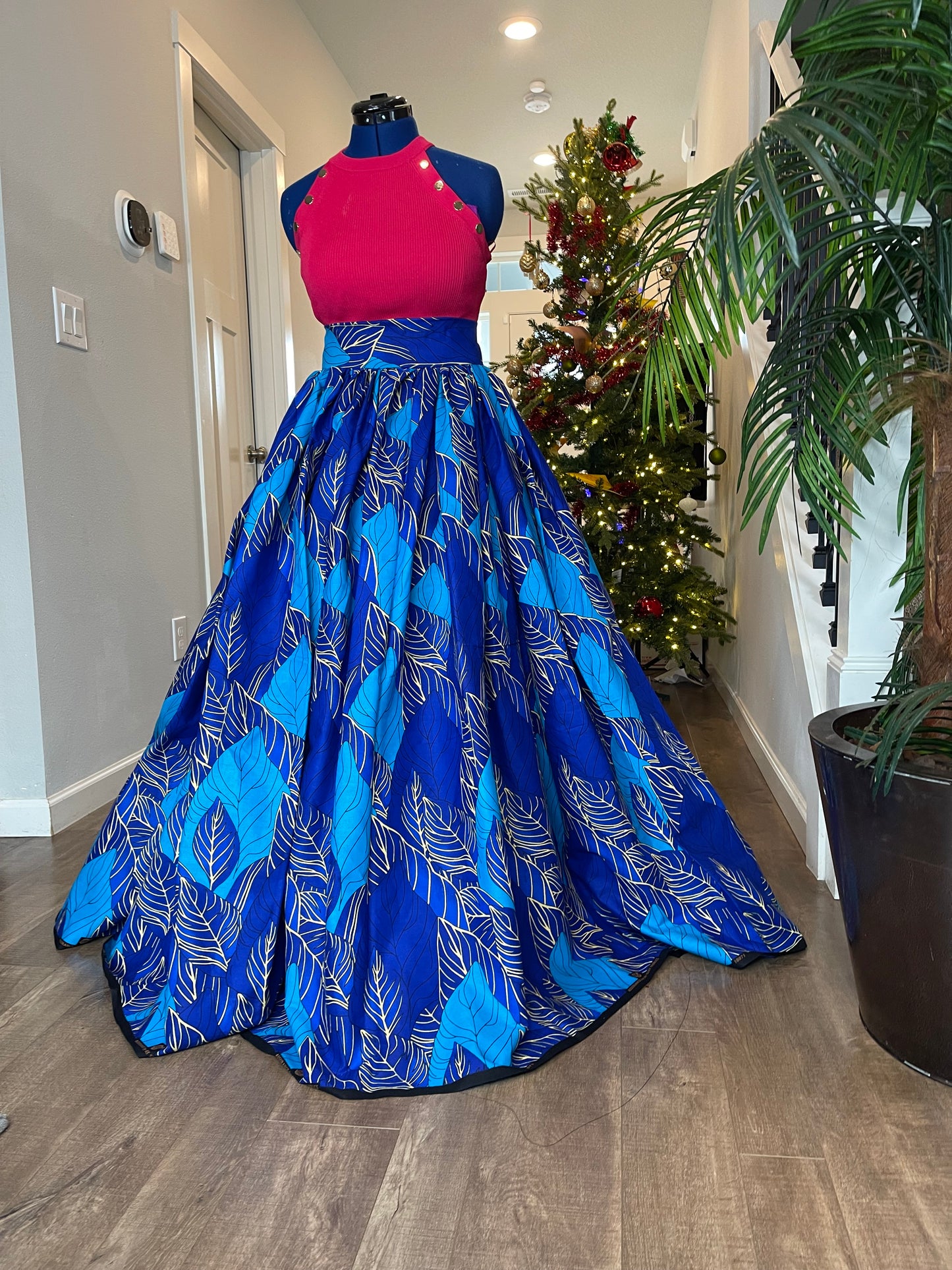 Blue African Print Skirt/Ankara Skirt/African Clothing/Africsn Clothing For Women.