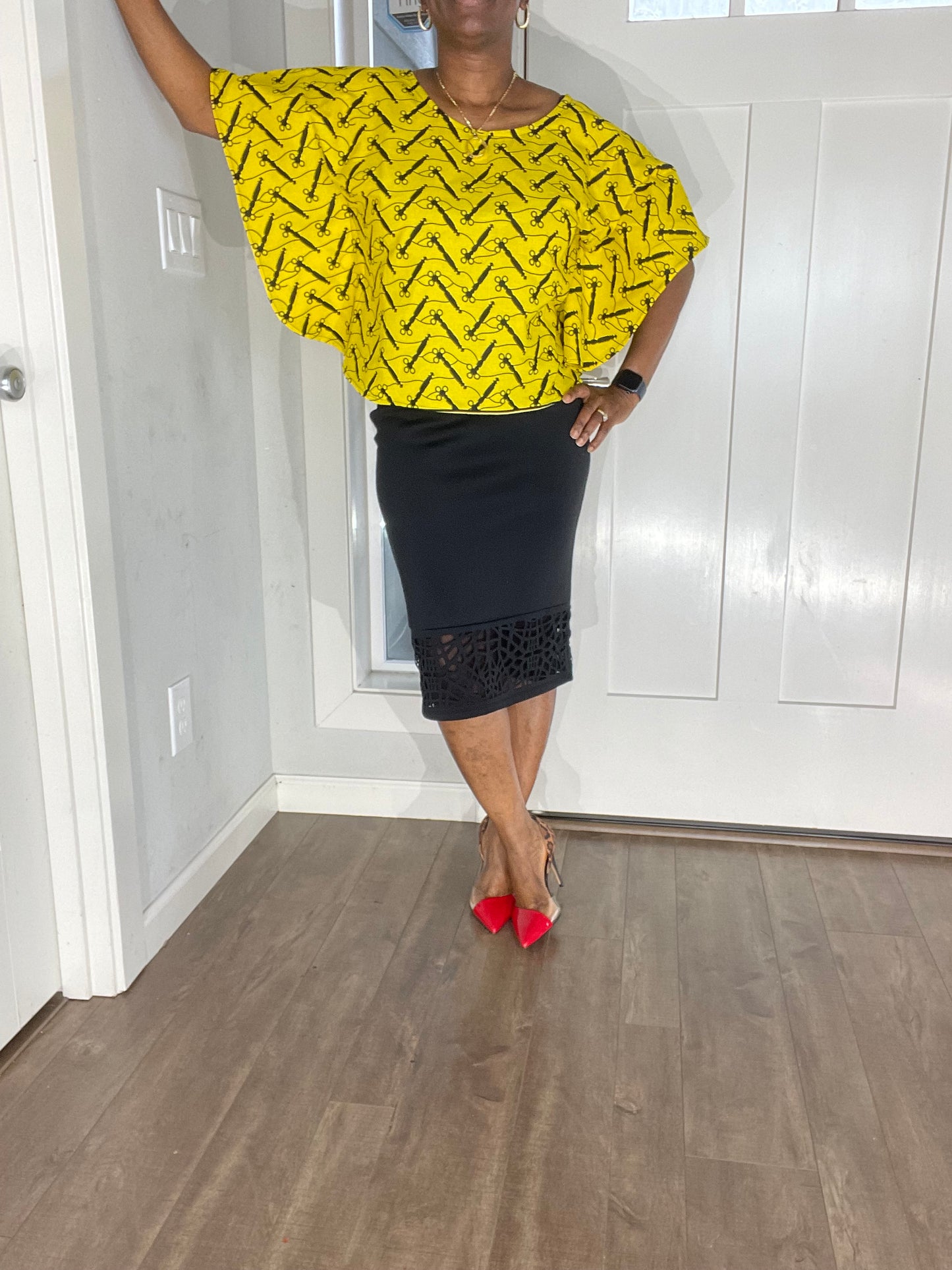African clothing/ African blouse/African cape top/Ankara Top