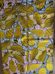 African Fabric/Ankara-Gold Pink Blue Color/African Print/KM10