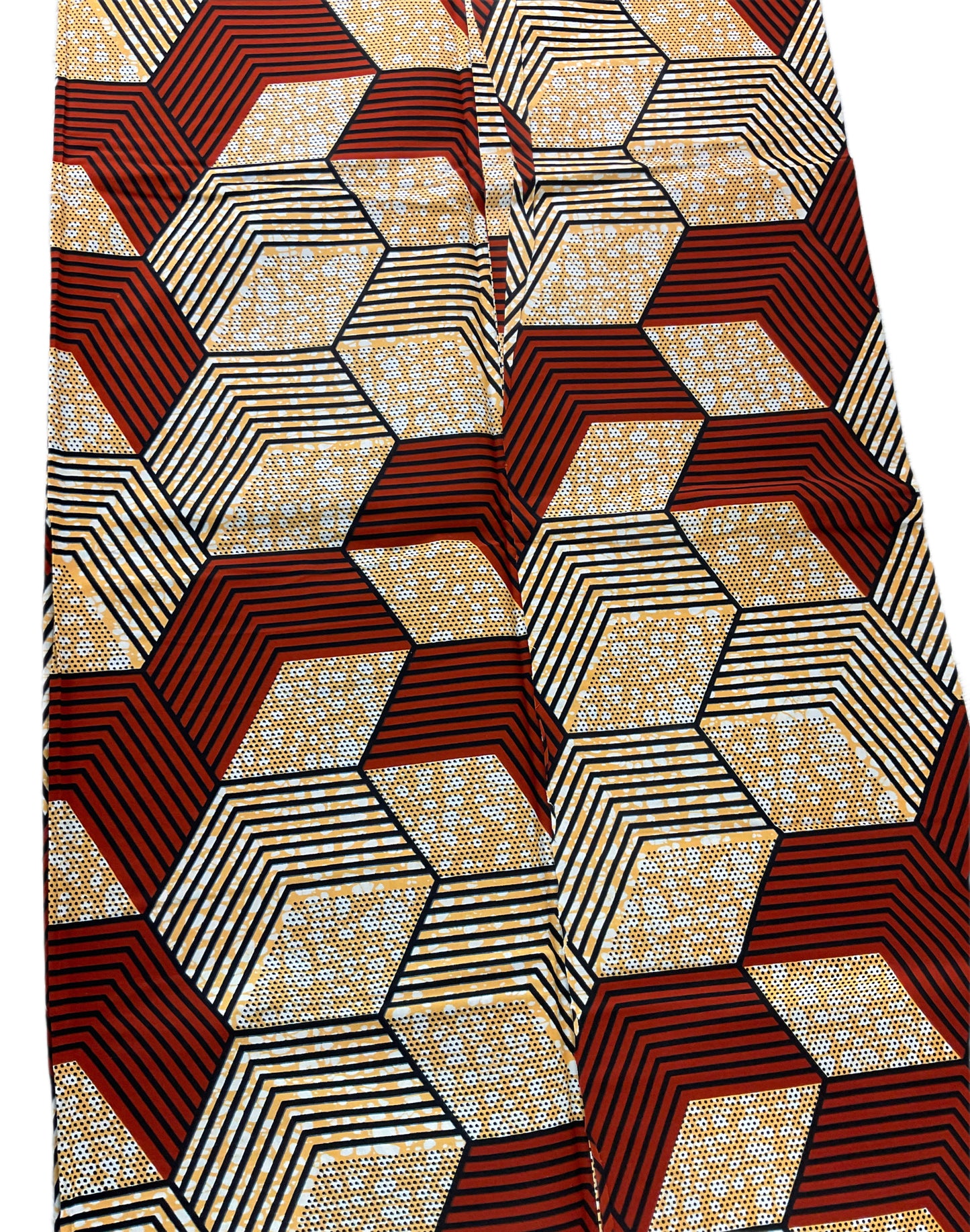 Quality African Print Fabric/Ankara Fabric 6 Yards/Cotton Fabric Per Yard/KM57R/Brown Color