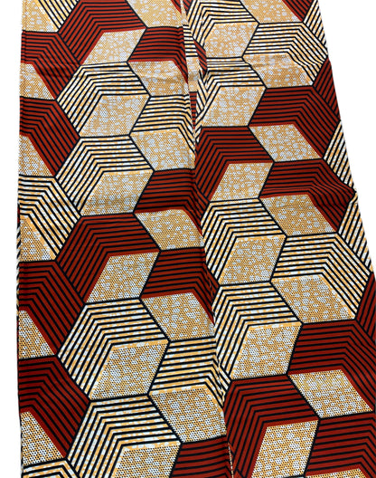Quality African Print Fabric/Ankara Fabric 6 Yards/Cotton Fabric Per Yard/KM57R/Brown Color