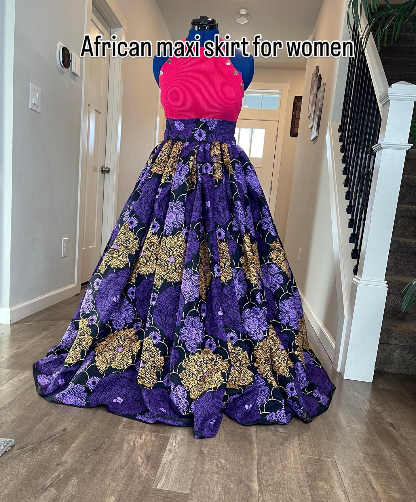 African Skirt/Ankara Skirt With Pockets/African Clothing For Women/QT6