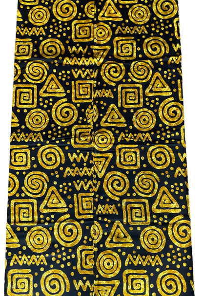 African fabric/Ankara fabric/ Danshiki/African print/African Print/KM57/Black and Gold/African Fabrics