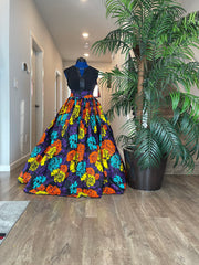 purple and Orange Floral African Skirt/African Clothing For Women/Ankara Skirt.QT5
